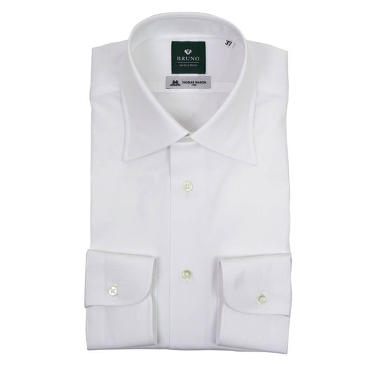 BRUNO（ブルーノ）THOMAS MASON トーマスメイソン セミワイドカラー ブロード シャツ【ホワイトWhite】正規販売店
