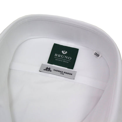 BRUNO（ブルーノ）THOMAS MASON トーマスメイソン セミワイドカラー ブロード シャツ【ホワイトWhite】正規販売店