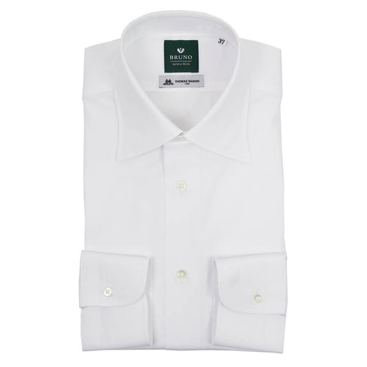 BRUNO（ブルーノ）THOMAS MASON トーマスメイソン セミワイドカラー オックスフォード シャツ【ホワイトWhite】正規販売店