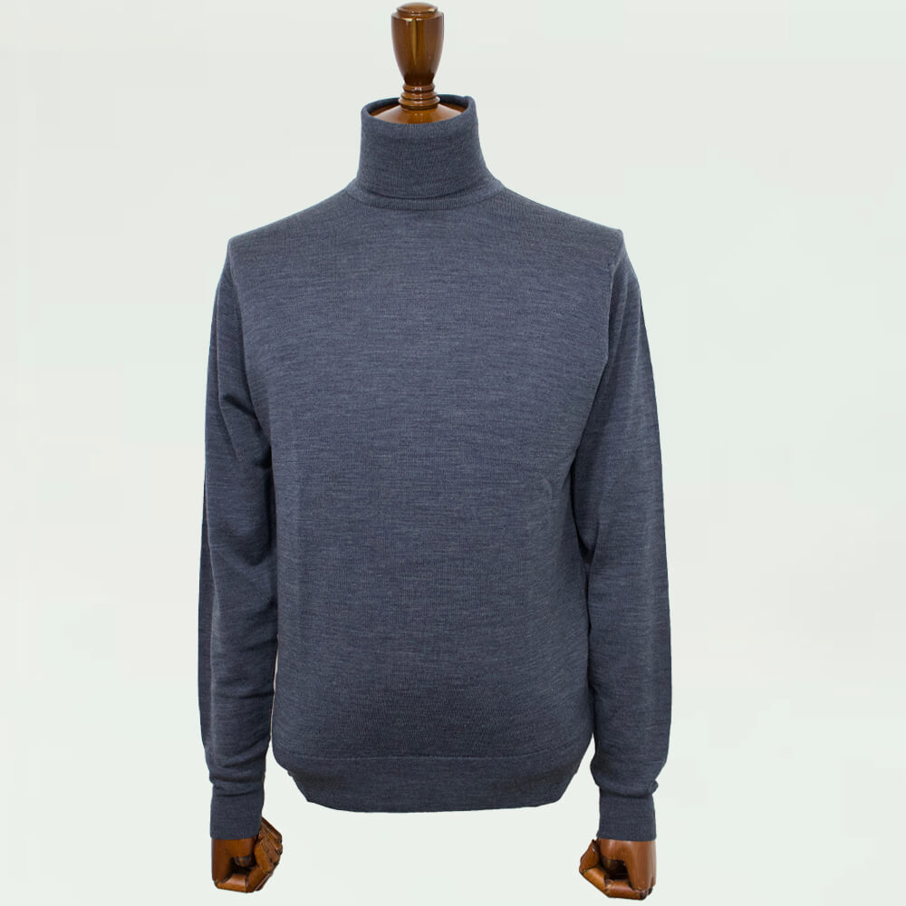JOHN SMEDLEY（ジョンスメドレー）RENOLD ウール ハイゲージ 30G モダンフィット ロングスリーブ タートルネックニット【グレーgray】国内正規品