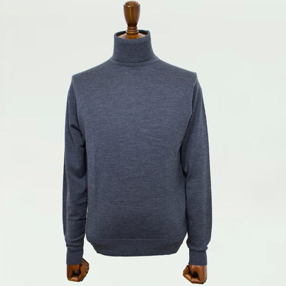 JOHN SMEDLEY（ジョンスメドレー）RENOLD ウール ハイゲージ 30G モダンフィット ロングスリーブ タートルネックニット【グレーgray】国内正規品