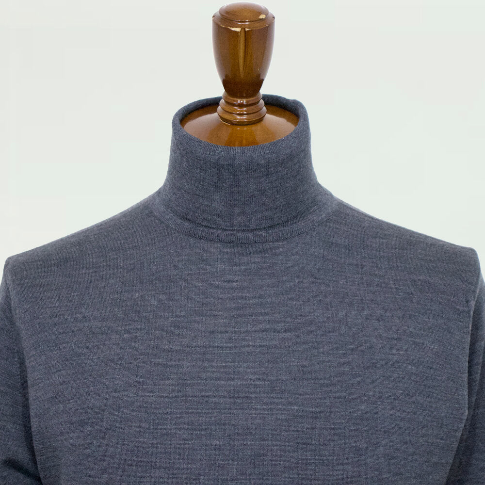 JOHN SMEDLEY（ジョンスメドレー）RENOLD ウール ハイゲージ 30G モダンフィット ロングスリーブ タートルネックニット【グレーgray】国内正規品