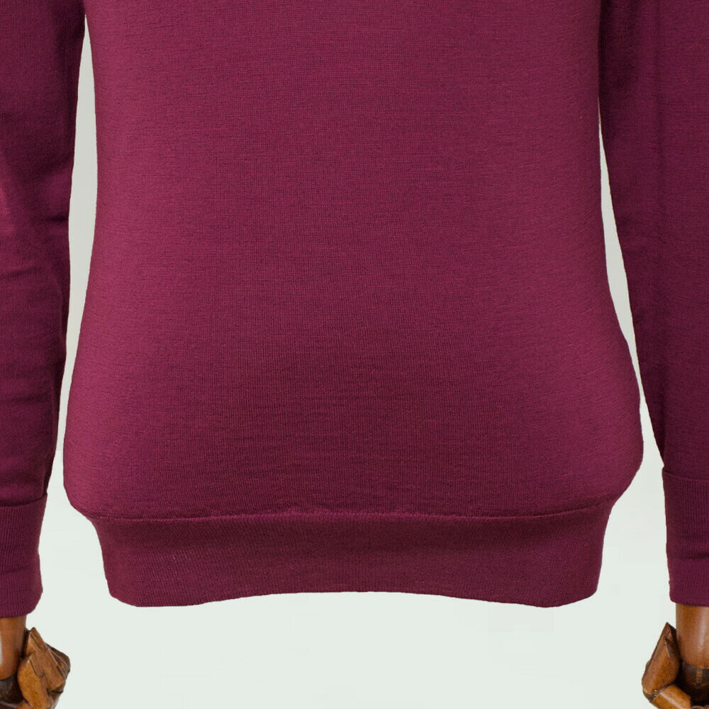 JOHN SMEDLEY（ジョンスメドレー）DORSET  30ゲージ ウールロングスリーブ ニットポロ【ボルドー】国内正規品