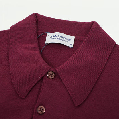 JOHN SMEDLEY（ジョンスメドレー）DORSET  30ゲージ ウールロングスリーブ ニットポロ【ボルドー】国内正規品