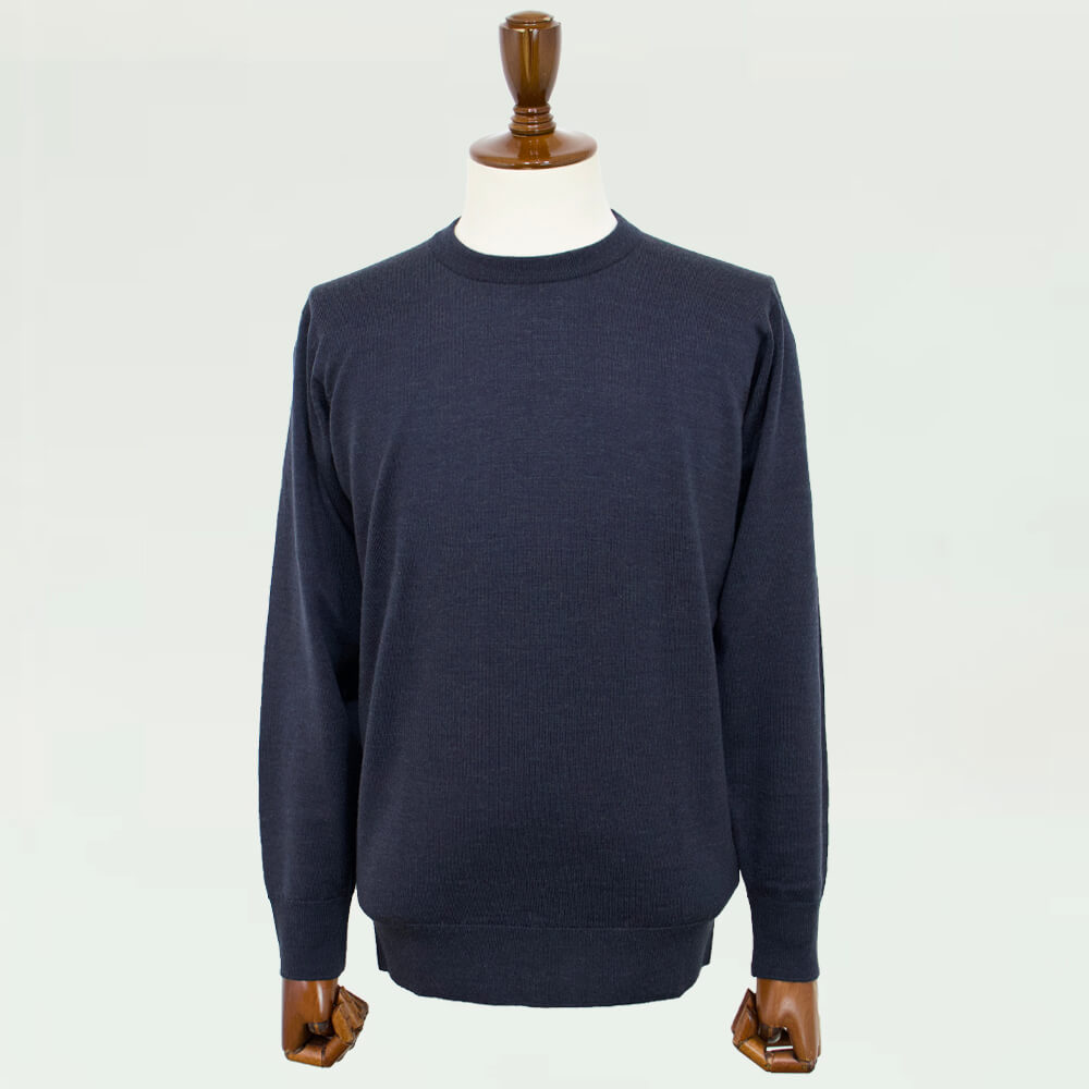 JOHN SMEDLEY（ジョンスメドレー）メリノウール 24ゲージ クルーネック ニット【チャコールcharcoal】国内正規品