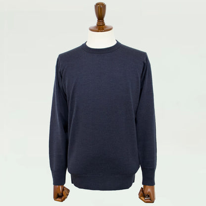 JOHN SMEDLEY（ジョンスメドレー）メリノウール 24ゲージ クルーネック ニット【チャコールcharcoal】国内正規品