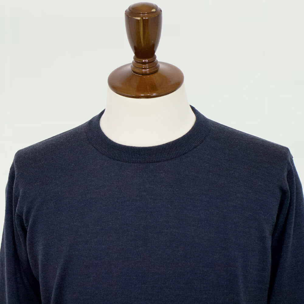 JOHN SMEDLEY（ジョンスメドレー）メリノウール 24ゲージ クルーネック ニット【チャコールcharcoal】国内正規品