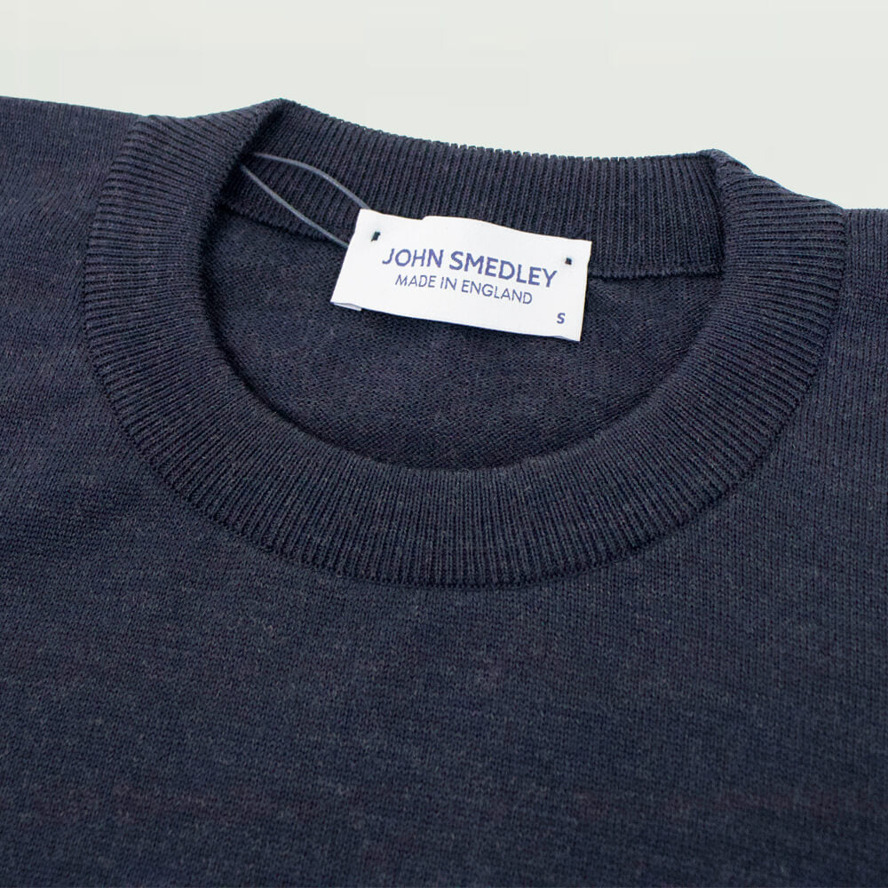 JOHN SMEDLEY（ジョンスメドレー）メリノウール 24ゲージ クルーネック ニット【チャコールcharcoal】国内正規品