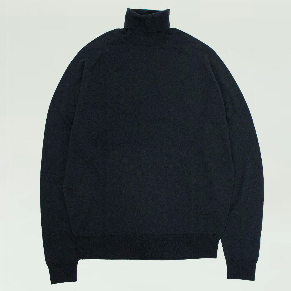JOHN SMEDLEY（ジョンスメドレー）ウール ハイゲージ 30G モダンフィット ロングスリーブ タートルネックニット【ブラックBLACK】国内正規品