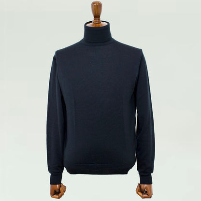 JOHN SMEDLEY（ジョンスメドレー）ウール ハイゲージ 30G モダンフィット ロングスリーブ タートルネックニット【ブラックBLACK】国内正規品