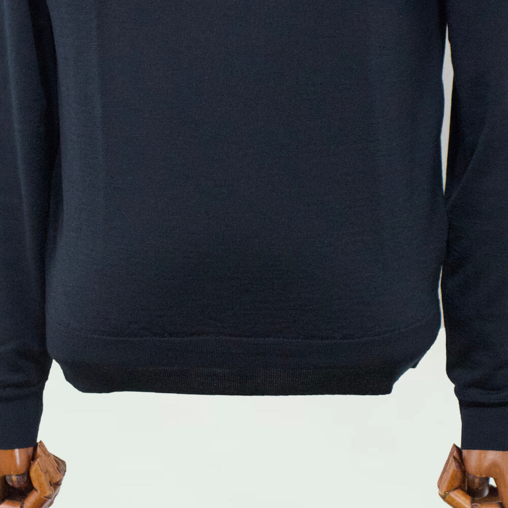 JOHN SMEDLEY（ジョンスメドレー）ウール ハイゲージ 30G モダンフィット ロングスリーブ タートルネックニット【ブラックBLACK】国内正規品