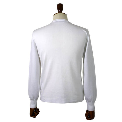 Blu Bre（ブルブレ）コットン クルーネック ロングスリーブ ニットTシャツ【ホワイト】国内正規品