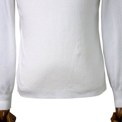 Blu Bre（ブルブレ）コットン クルーネック ロングスリーブ ニットTシャツ【ホワイト】国内正規品