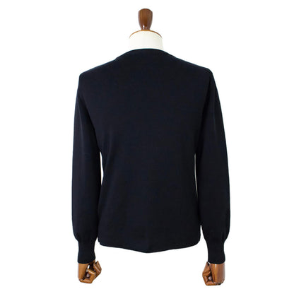 Blu Bre（ブルブレ）コットン クルーネック ロングスリーブ ニットTシャツ【ブラック】国内正規品