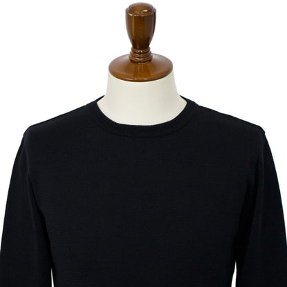 Blu Bre（ブルブレ）コットン クルーネック ロングスリーブ ニットTシャツ【ブラック】国内正規品