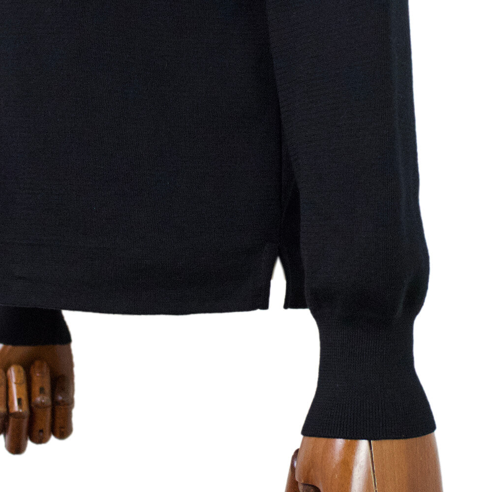 Blu Bre（ブルブレ）コットン クルーネック ロングスリーブ ニットTシャツ【ブラック】国内正規品