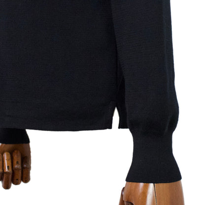 Blu Bre（ブルブレ）コットン クルーネック ロングスリーブ ニットTシャツ【ブラック】国内正規品