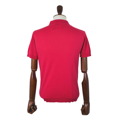 JOHN SMEDLEY（ジョンスメドレー）「JATHAN」30ゲージ コットン 半袖 スキッパー ニットポロシャツ【BERRY】国内正規品