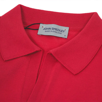 JOHN SMEDLEY（ジョンスメドレー）「JATHAN」30ゲージ コットン 半袖 スキッパー ニットポロシャツ【BERRY】国内正規品