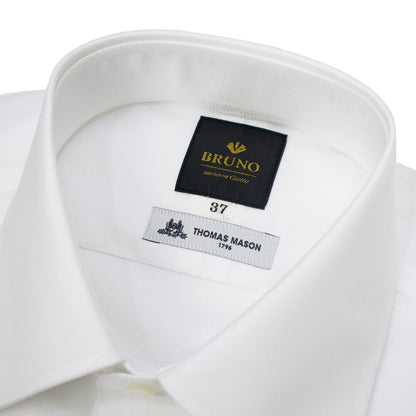BRUNO（ブルーノ）THOMAS MASON トーマスメイソン セミワイドカラー オックスフォード シャツ【ホワイトWhite】正規販売店