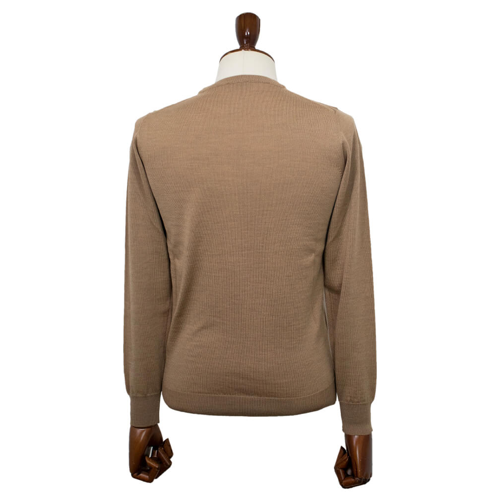 ALESSANDRO LUPPI（アレッサンドロ ルッピ）1220 Crew neck ウール ハイゲージ 長袖クルーネック ニット【ベージュbeige】国内正規品