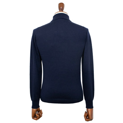 ALESSANDRO LUPPI（アレッサンドロ ルッピ）1222 HI NECK ウール ハイゲージ 長袖 モックネック ハイネック ニット【ネイビーNavy】国内正規品