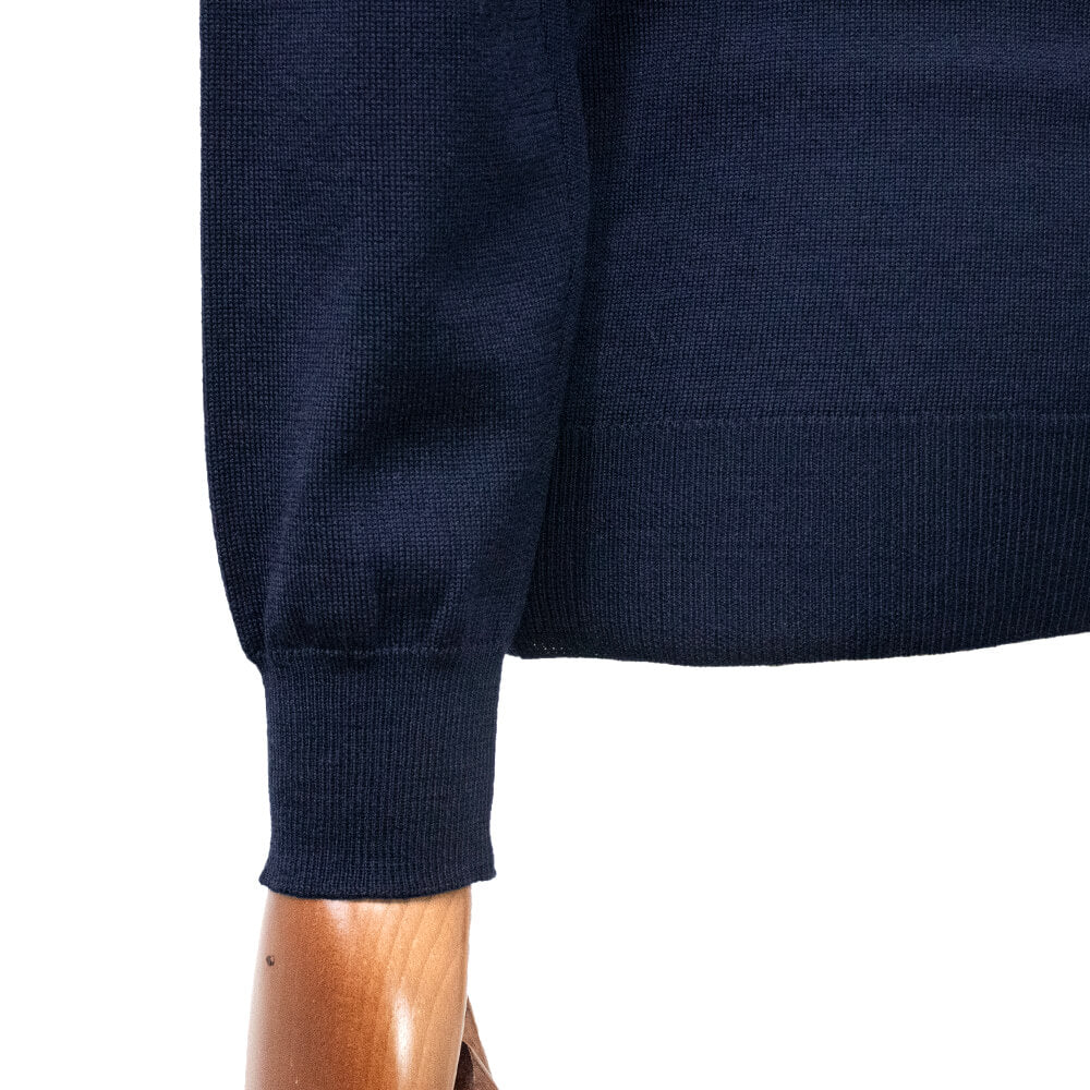 ALESSANDRO LUPPI（アレッサンドロ ルッピ）1222 HI NECK ウール ハイゲージ 長袖 モックネック ハイネック ニット【ネイビーNavy】国内正規品