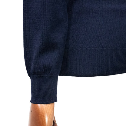 ALESSANDRO LUPPI（アレッサンドロ ルッピ）1222 HI NECK ウール ハイゲージ 長袖 モックネック ハイネック ニット【ネイビーNavy】国内正規品