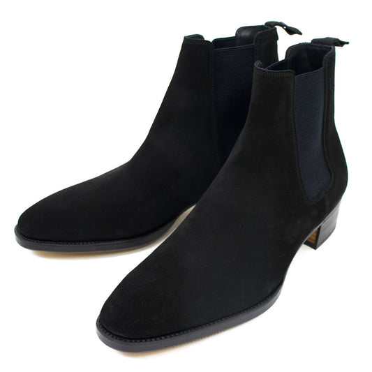 ＷＨ（ダブルエイチ） 6900S スエード レザー ハギンググッドイヤー サイドゴアブーツ  vibramビブラム ハーフラバーソール【ブラックBLACK】国内正規品