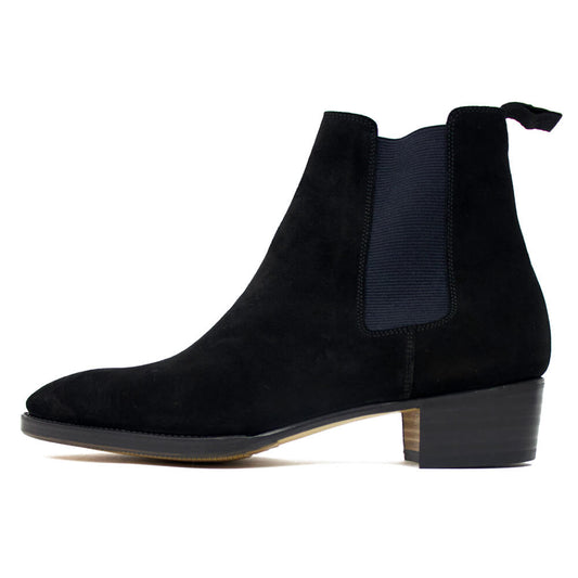 ＷＨ（ダブルエイチ） 6900S スエード レザー ハギンググッドイヤー サイドゴアブーツ  vibramビブラム ハーフラバーソール【ブラックBLACK】国内正規品