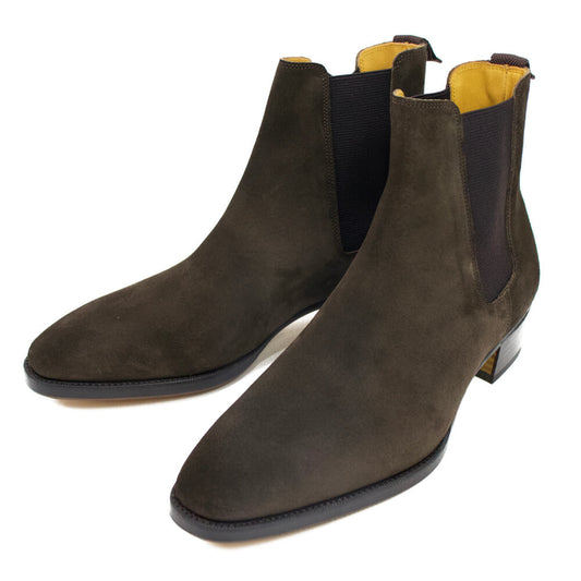 ＷＨ（ダブルエイチ） 6900S スエード レザー ハギンググッドイヤー サイドゴアブーツ  vibramビブラム ハーフラバーソール【ブラウンT.MORO】国内正規品