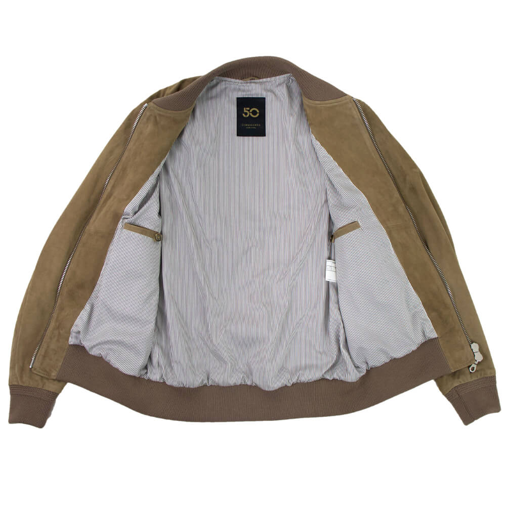 CINQUANTA（チンクワンタ）H505 BOMBER BLOUSON ボンバーブルゾン ゴートスエード  レザージャケット【ベージュBEIGE】国内正規品