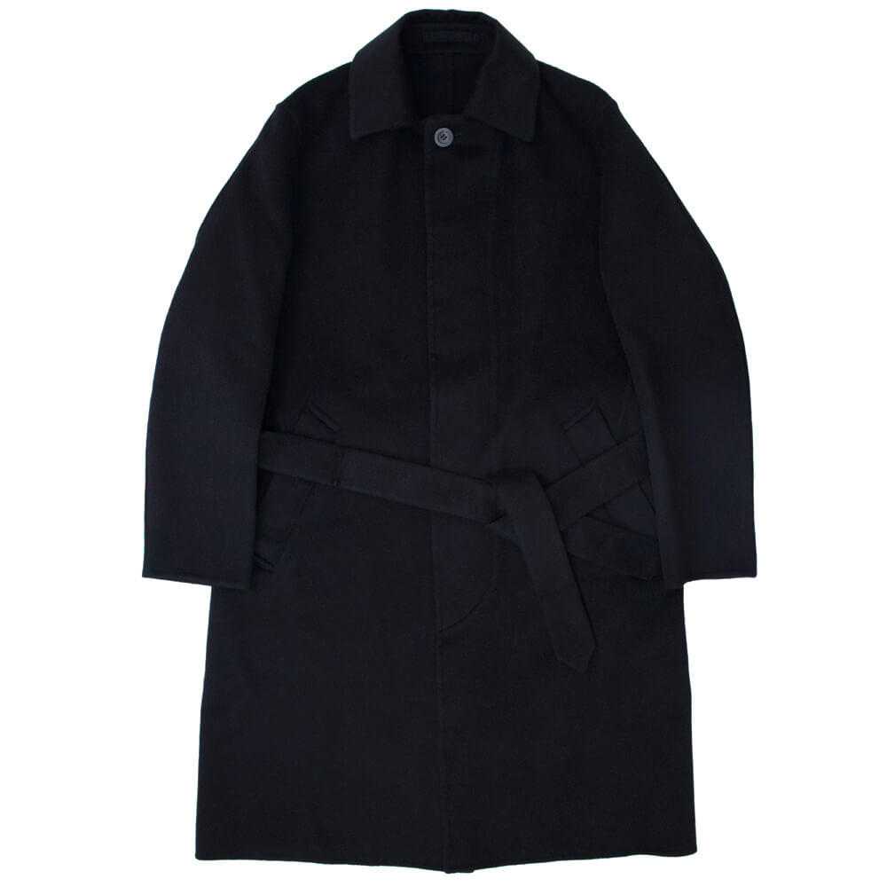 Finjack（フィンジャック）カシミヤ ベルテッド ステンカラーコート【ブラックBLACK】国内正規品