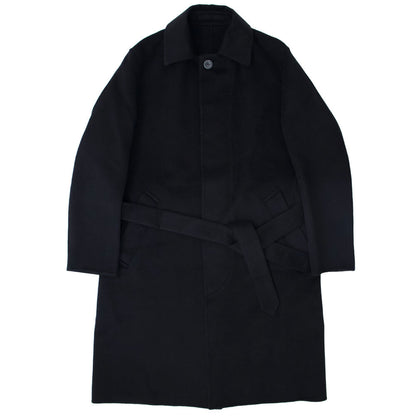 Finjack（フィンジャック）カシミヤ ベルテッド ステンカラーコート【ブラックBLACK】国内正規品