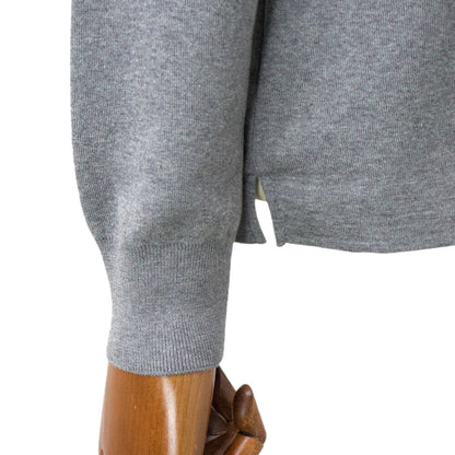 Blu Bre（ブルブレ）コットン クルーネック ロングスリーブ ニットTシャツ【グレー】国内正規品