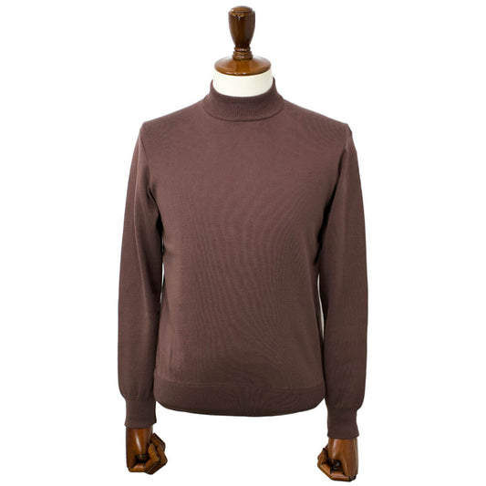 Blu Bre（ブルブレ）コットンモックネック ロングスリーブ  ハイゲージ ニット【ブラウン】国内正規品
